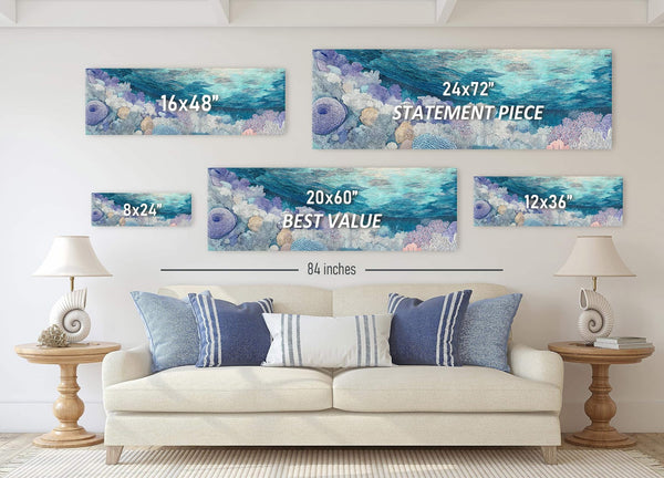 Canvas wall art in interior setting.