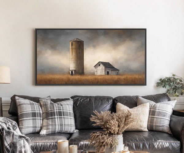 Canvas wall art in interior setting.