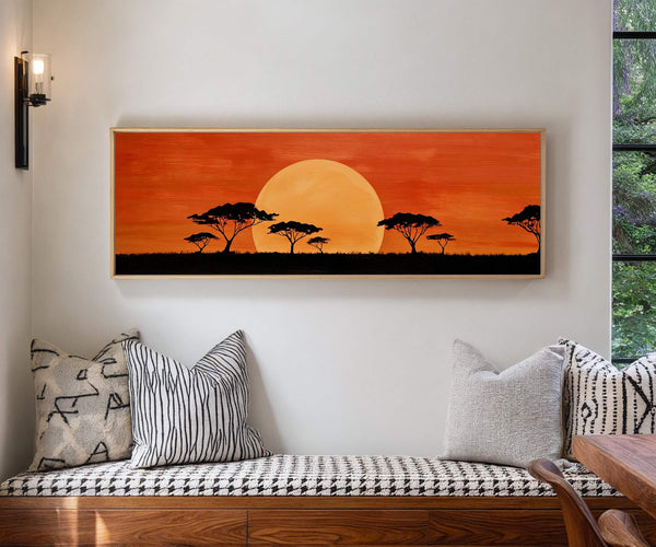 Canvas wall art in interior setting.