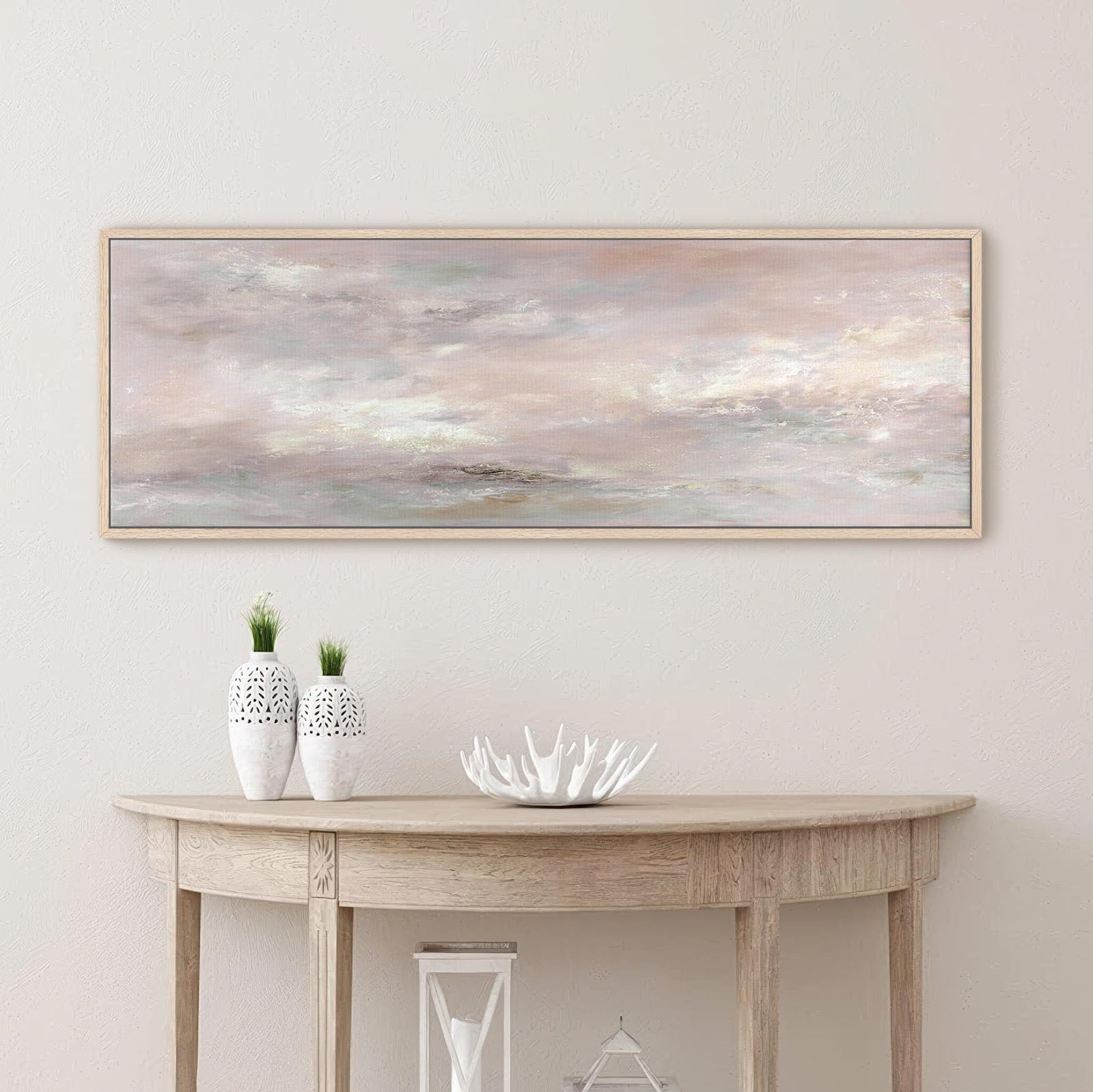 Canvas wall art in interior setting.