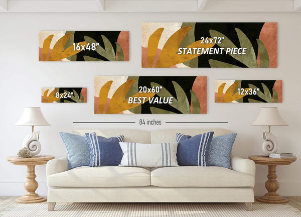 Canvas wall art in interior setting.