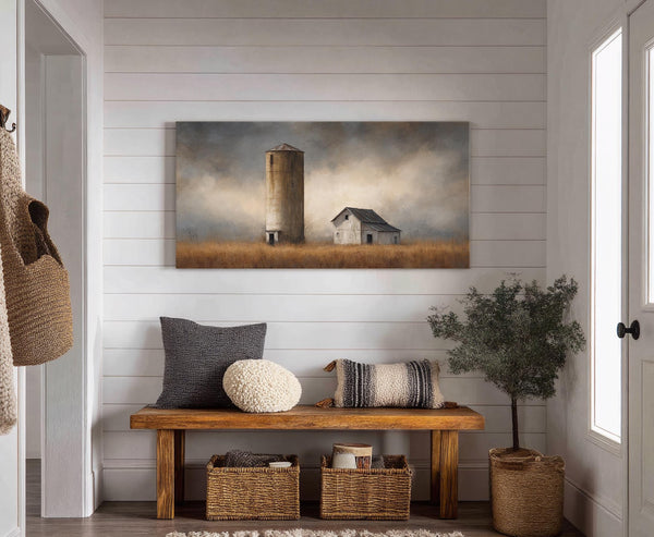 Canvas wall art in interior setting.