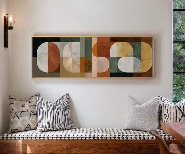 Canvas wall art in interior setting.