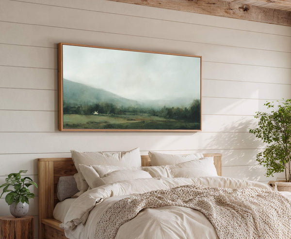 Canvas wall art in interior setting.