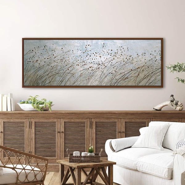 Canvas wall art in interior setting.