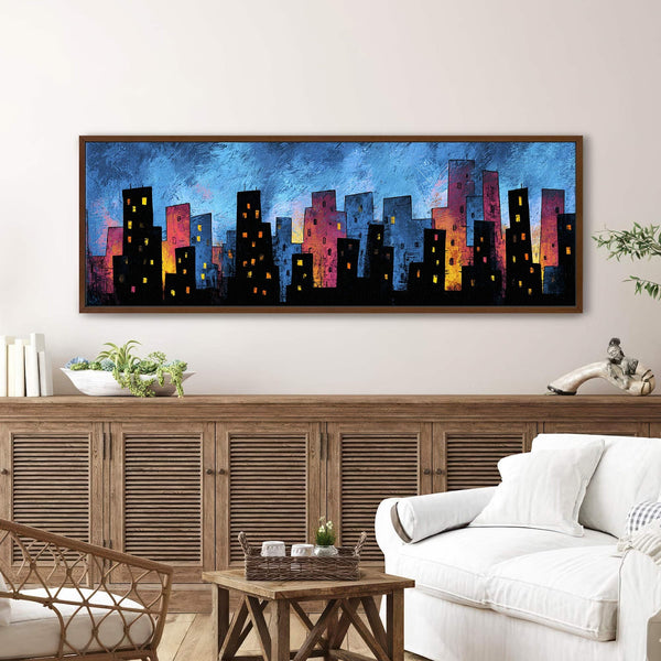 Canvas wall art in interior setting.
