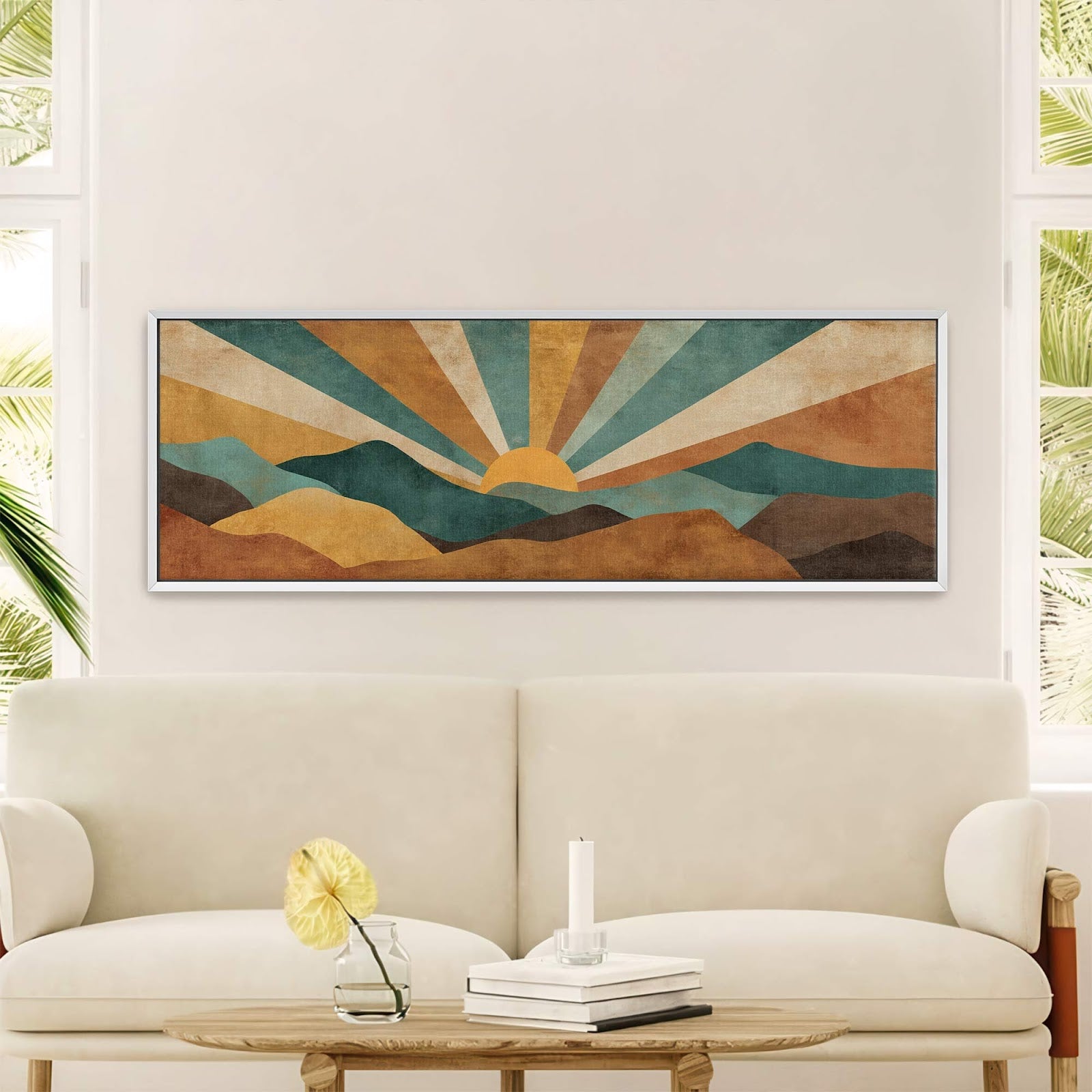 Canvas wall art in interior setting.