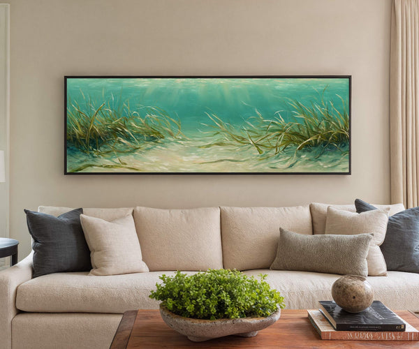 Canvas wall art in interior setting.