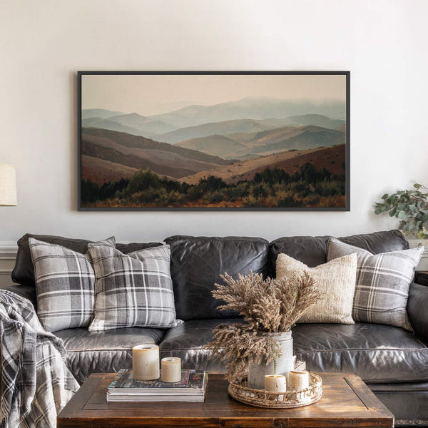 Canvas wall art in interior setting.