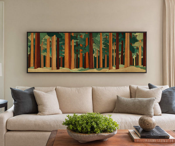 Canvas wall art in interior setting.