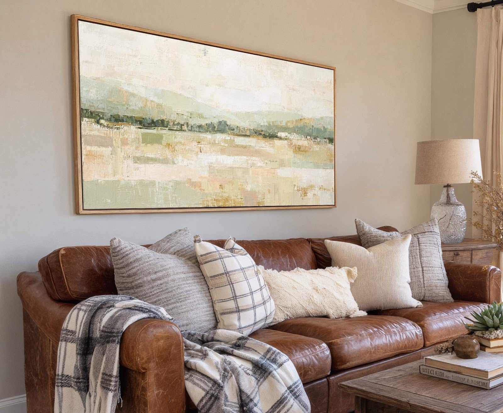 Canvas wall art in interior setting.