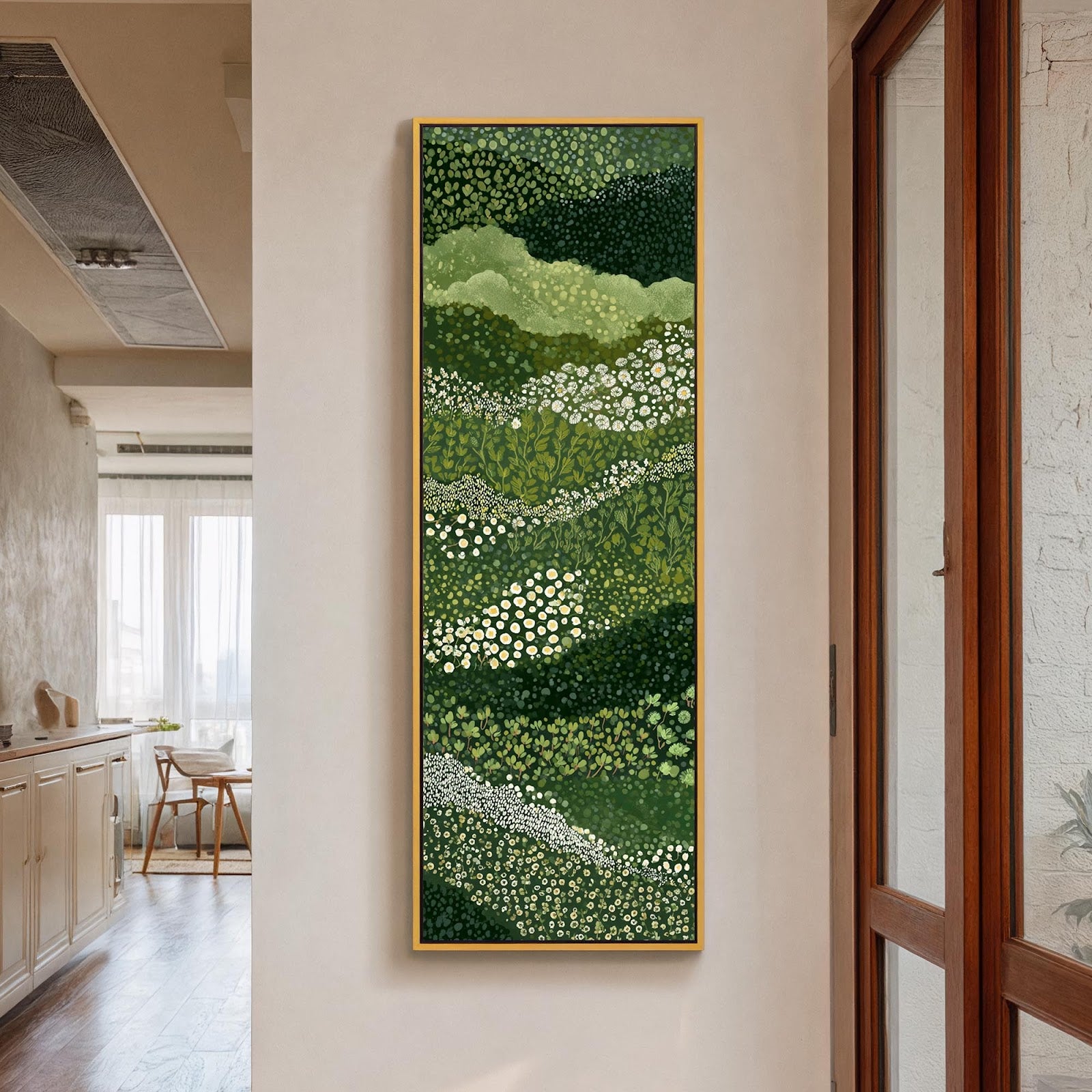 Green Meadow Wildflower Canvas Print