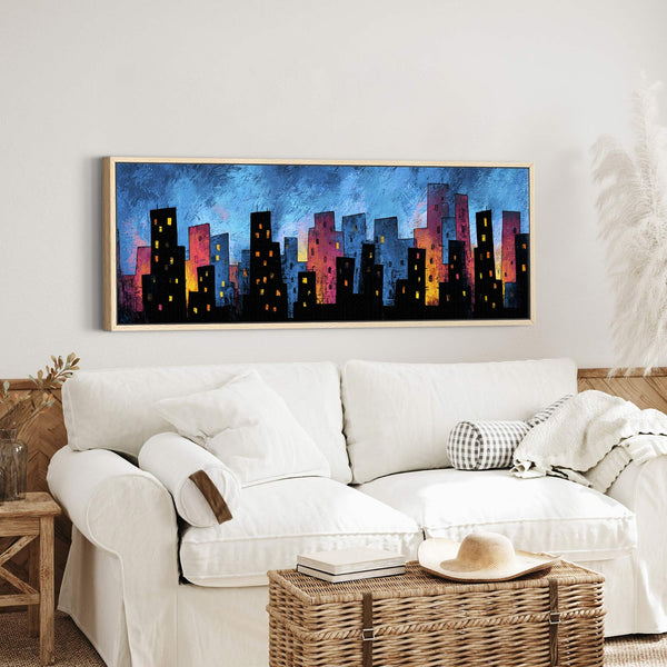 Canvas wall art in interior setting.