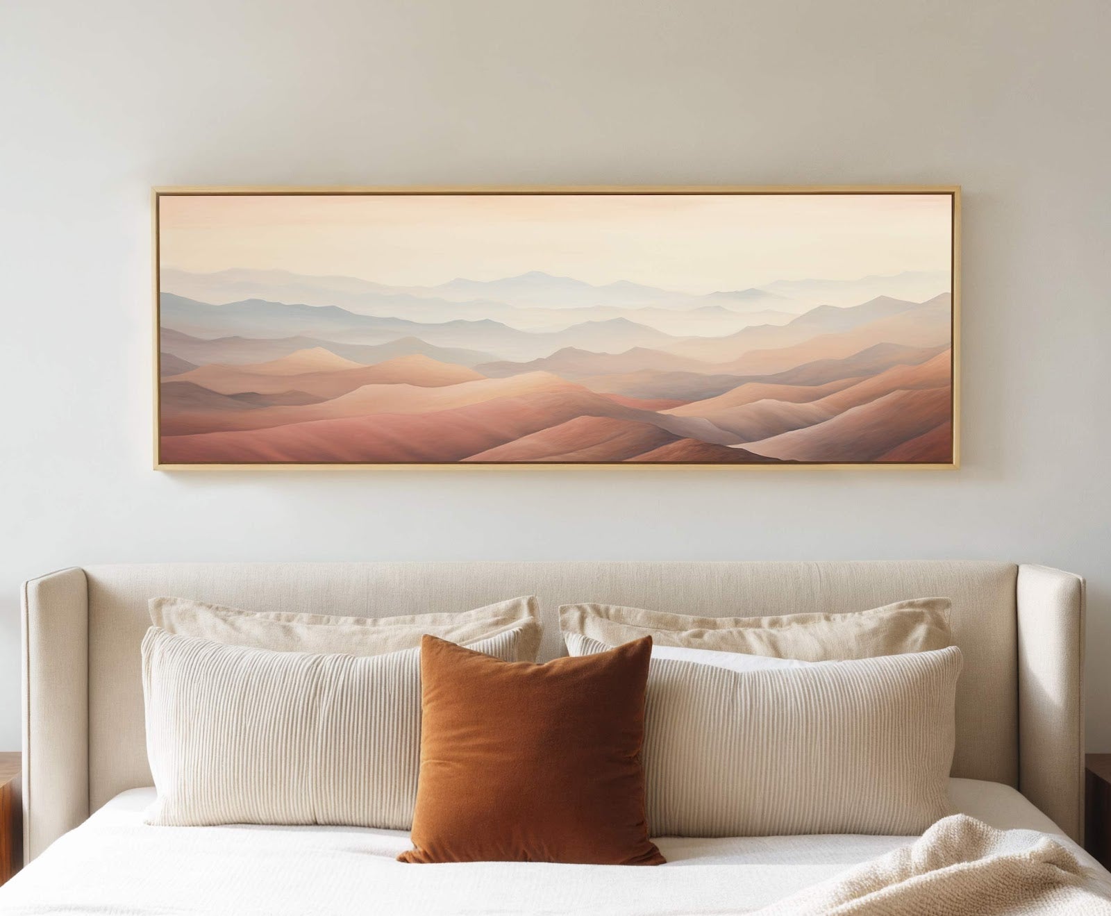 Canvas wall art in interior setting.