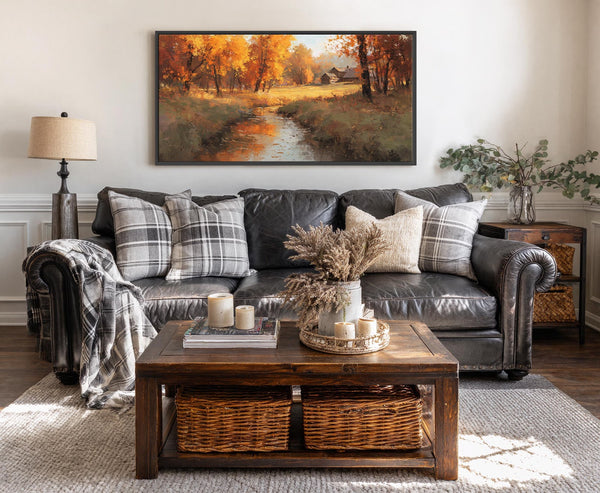 Canvas wall art in interior setting.