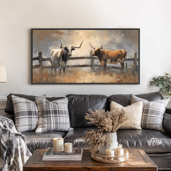 Canvas wall art in interior setting.
