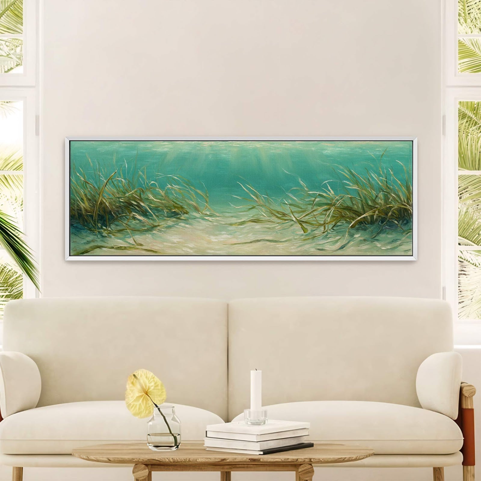 Canvas wall art in interior setting.