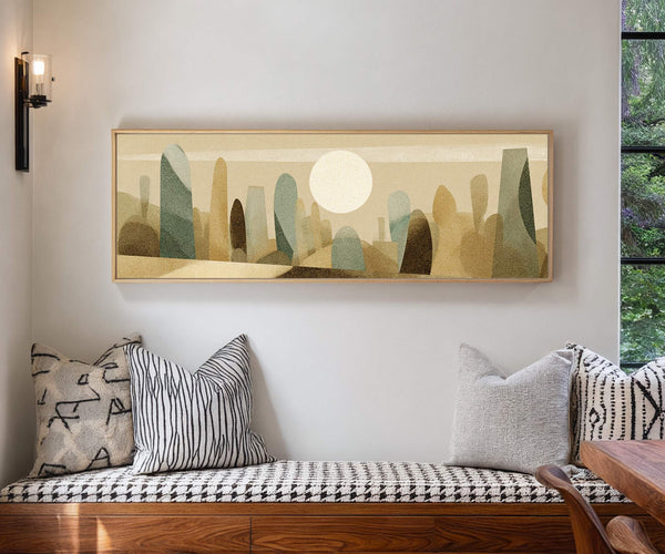 Canvas wall art in interior setting.