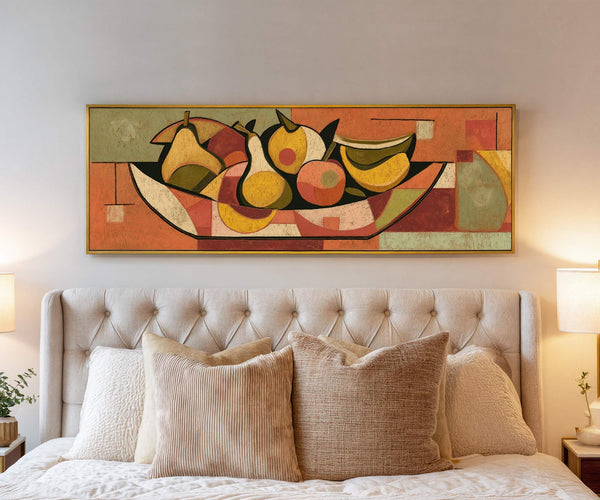 Canvas wall art in interior setting.
