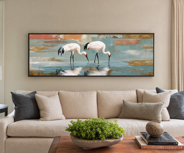 Canvas wall art in interior setting.