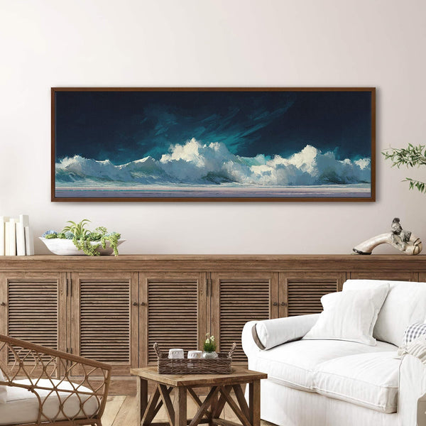 Canvas wall art in interior setting.