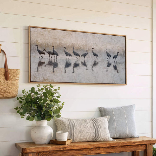 Canvas wall art in interior setting.