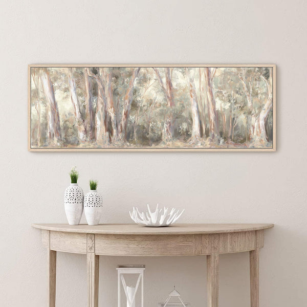 Canvas wall art in interior setting.