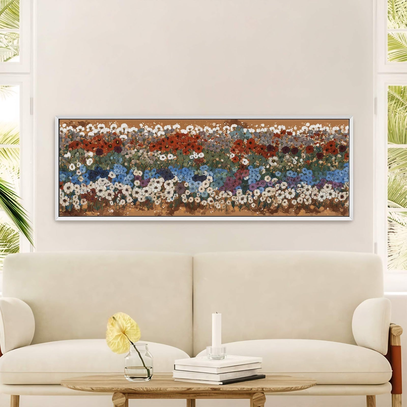 Canvas wall art in interior setting.