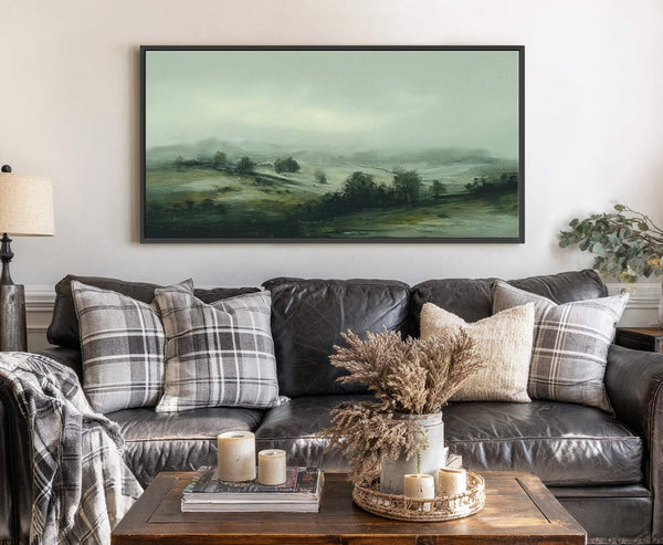 Canvas wall art in interior setting.