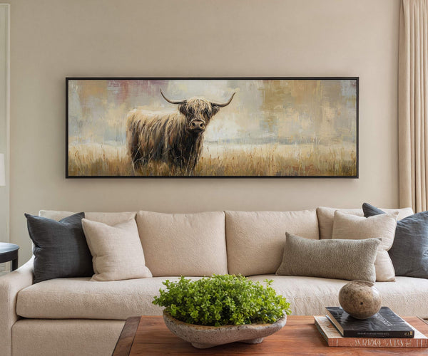 Canvas wall art in interior setting.