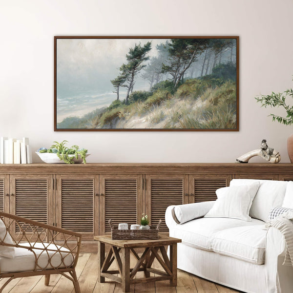 Canvas wall art in interior setting.
