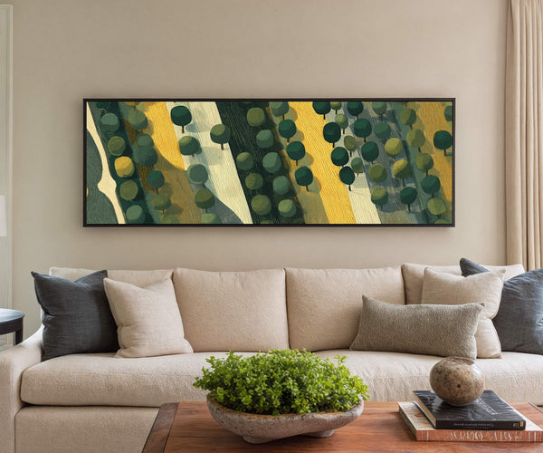 Canvas wall art in interior setting.