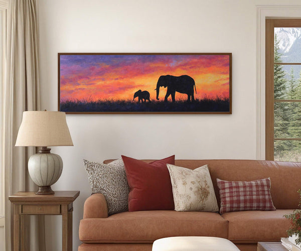 Canvas wall art in interior setting.