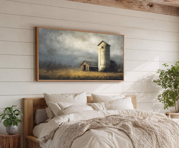 Canvas wall art in interior setting.