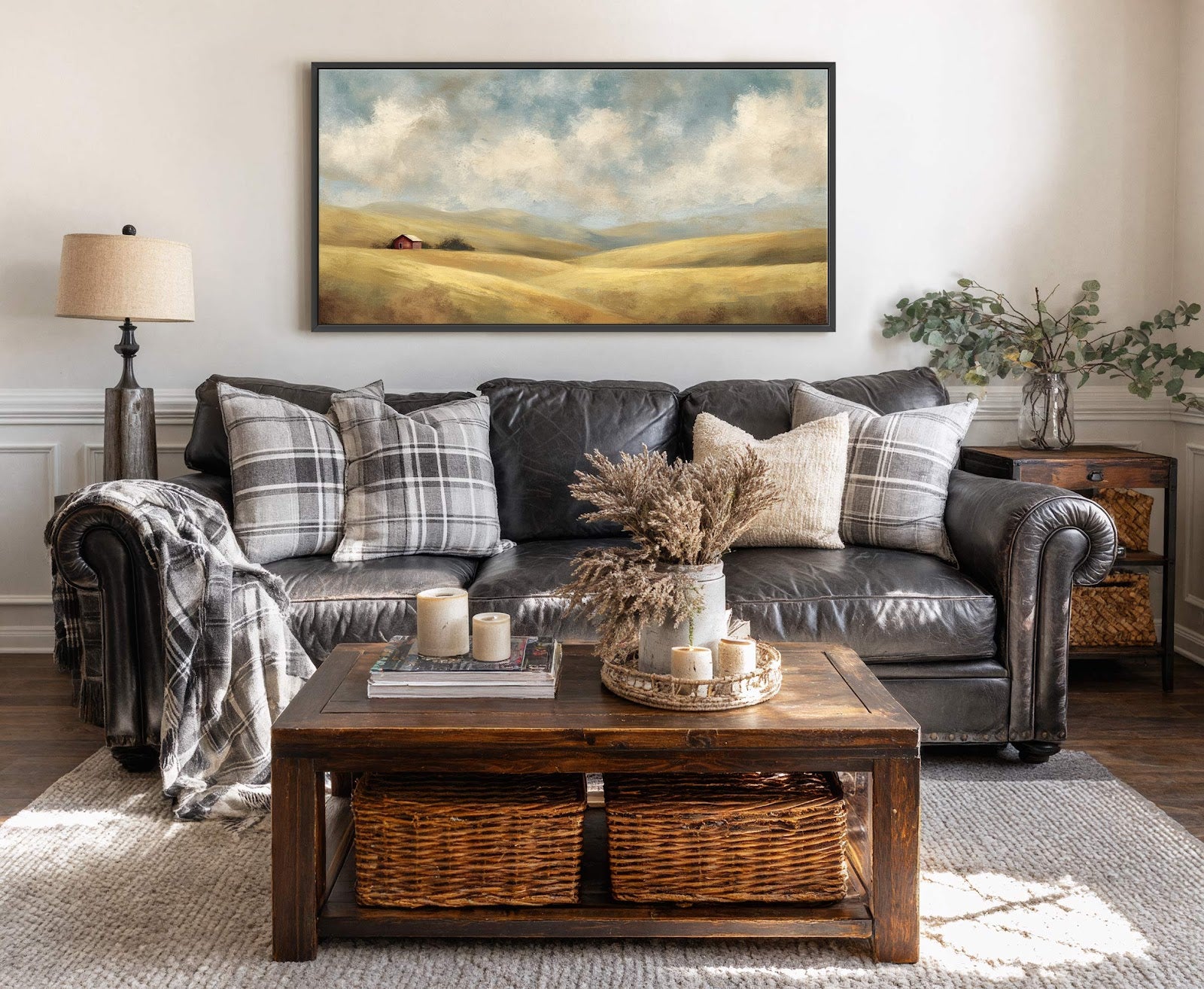 Canvas wall art in interior setting.