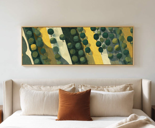 Canvas wall art in interior setting.