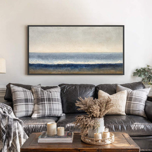 Canvas wall art in interior setting.