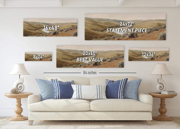 Canvas wall art in interior setting.