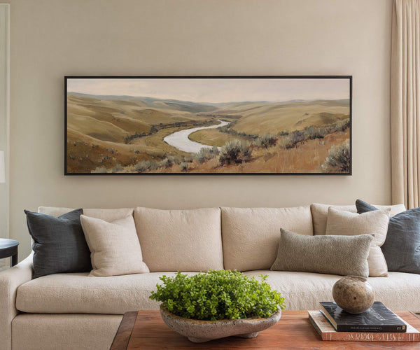 Canvas wall art in interior setting.