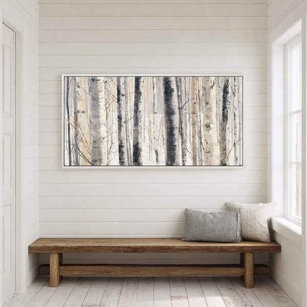 Canvas wall art in interior setting.