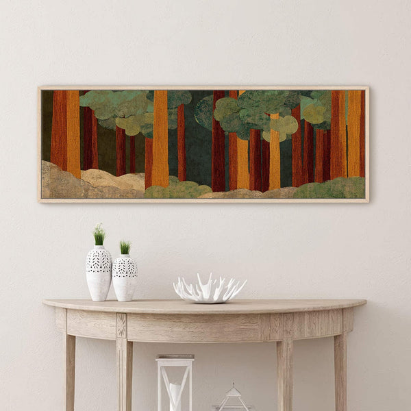 Canvas wall art in interior setting.