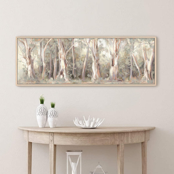 Canvas wall art in interior setting.