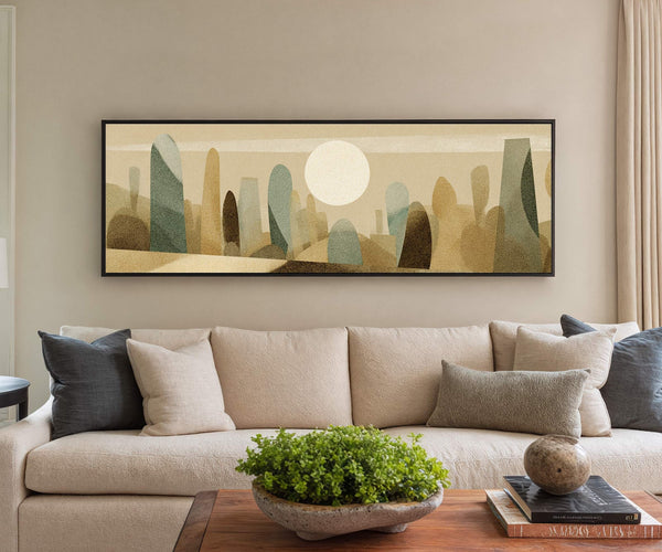 Canvas wall art in interior setting.