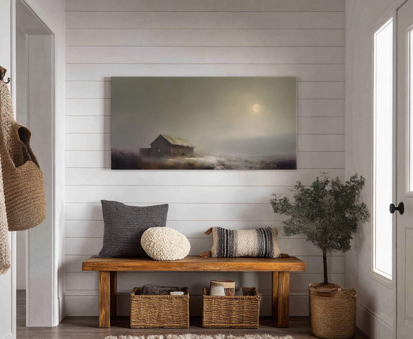 Canvas wall art in interior setting.