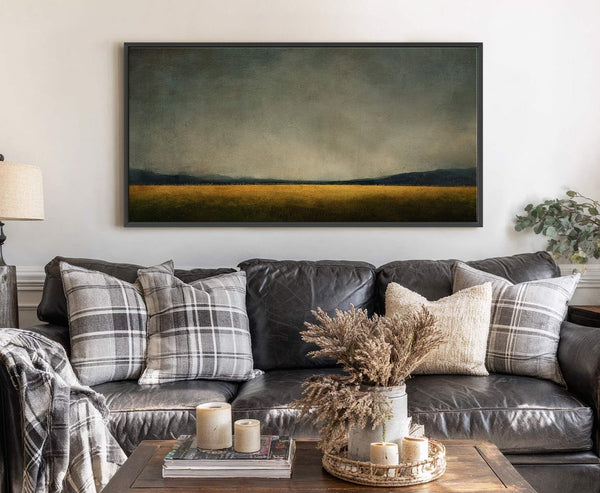 Canvas wall art in interior setting.