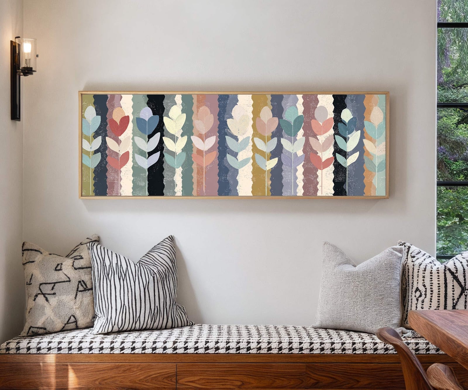 Canvas wall art in interior setting.