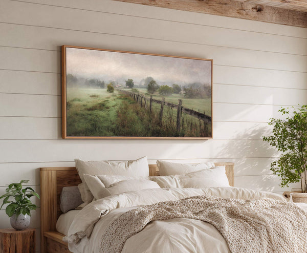 Canvas wall art in interior setting.