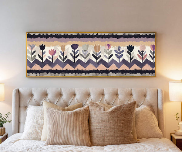 Canvas wall art in interior setting.