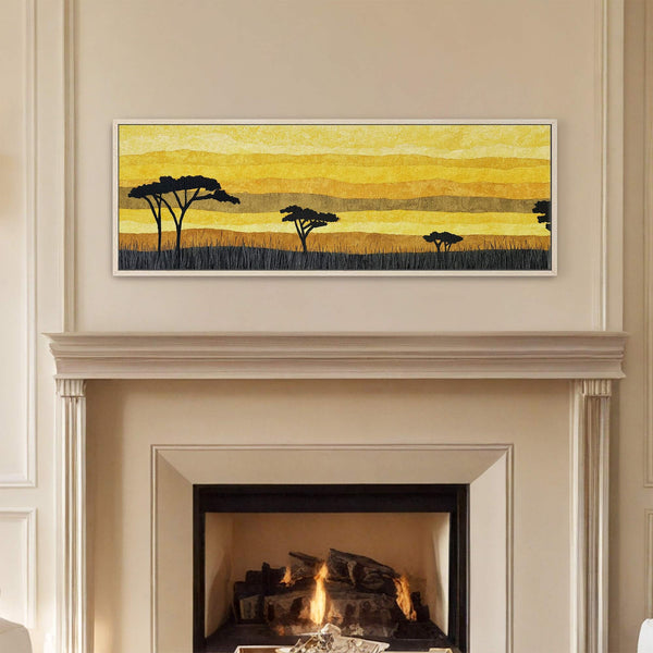 Canvas wall art in interior setting.