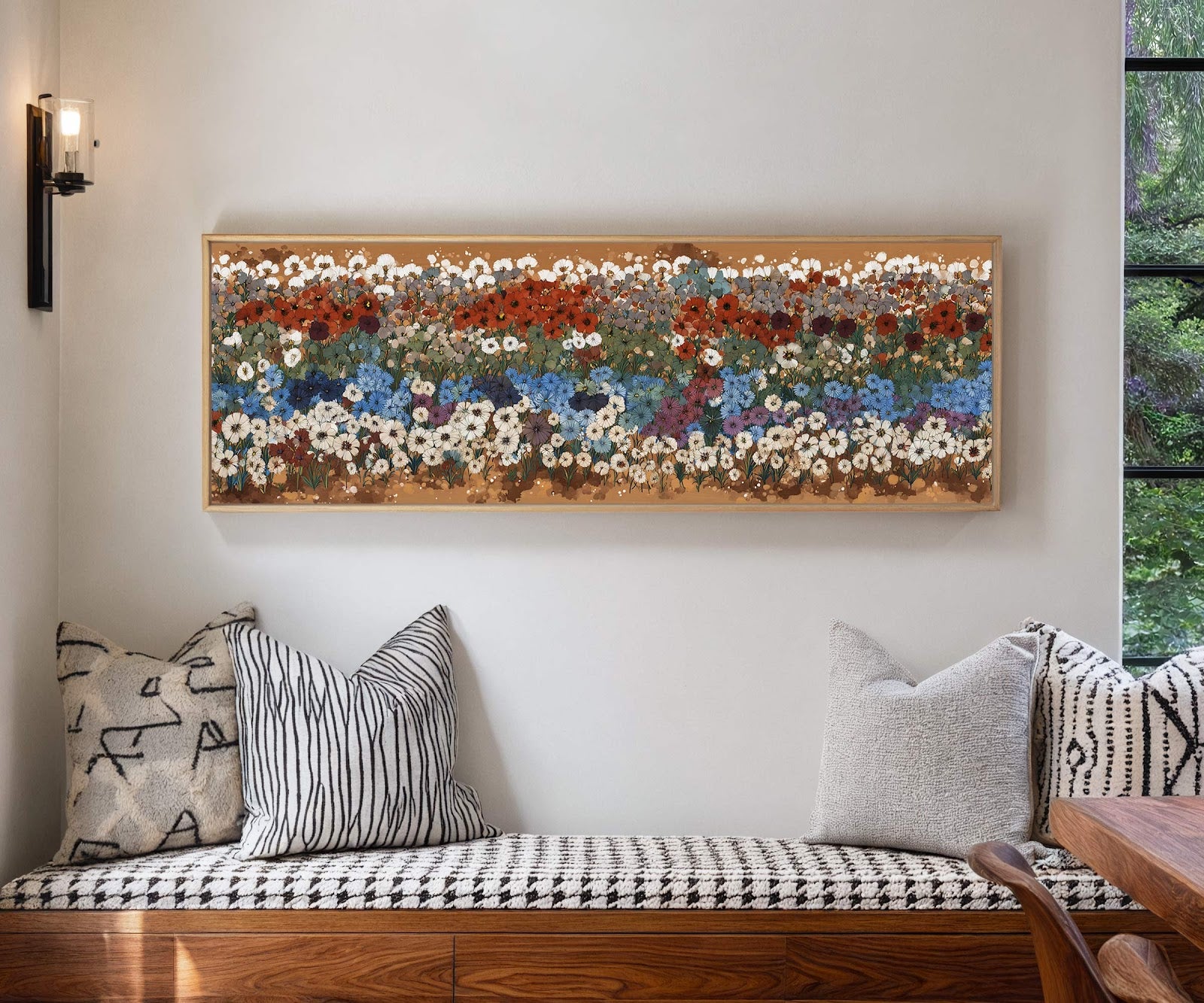 Canvas wall art in interior setting.